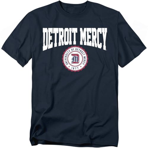 University of Detroit Mercy Collegiate Seal Unisex Adult T Shirt, Navy, 4XL