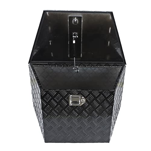 33"X19"X18"Black Heavy Duty 5 Bar Tread Aluminum Trailer Tongue Box Pick Up Truck Tool Box Storage Organizer W/Lock & Keys #TOP7