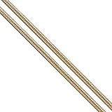 Gold-Tone Stainless Steel Snake Chain 1.9mm Solid Flexible Round Necklace 18