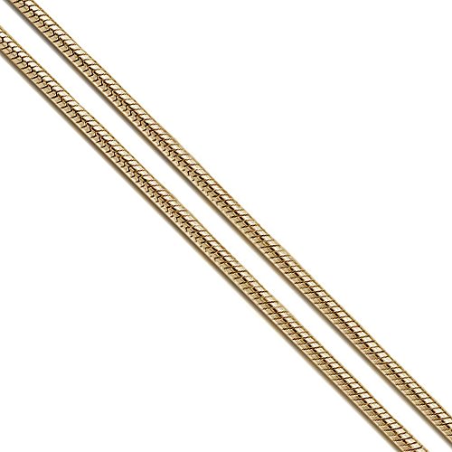 Gold-Tone Stainless Steel Snake Chain 1.9mm Solid Flexible Round Necklace 18