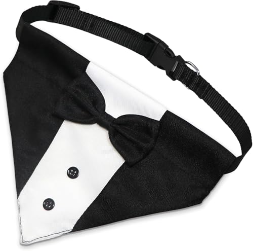 Hund Smoking Bandana Halsband, Fliege für Hunde, Hund Smoking Bandana, Verstellbare Formelle Krawatte für Kleine, Mittelgroße und Große Hunde, Geeignet für Hochzeiten, Geburtstagsfeiern/L