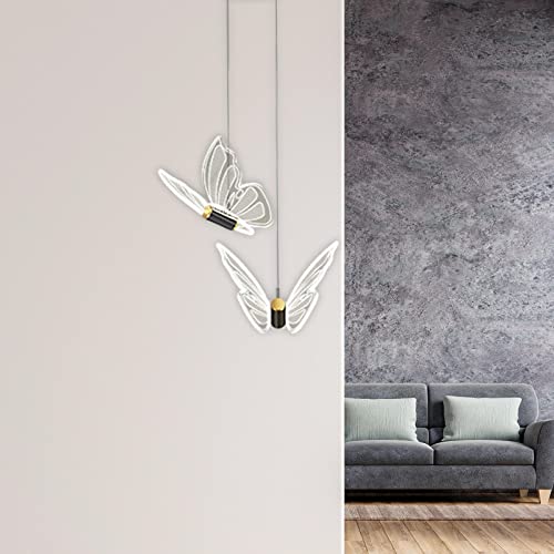 Butterfly Chandelier, Pendant Light Hanging Lamp Minimalist Saving Creative Droplight Hallway Hall Decorations, 2 Butterflies Light #TOP6