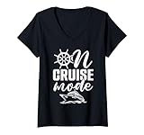 Photo Gallery donna capitano on cruise mode maglietta con collo a v Photo Gallery donna capitano on cruise mode maglietta con collo a v
