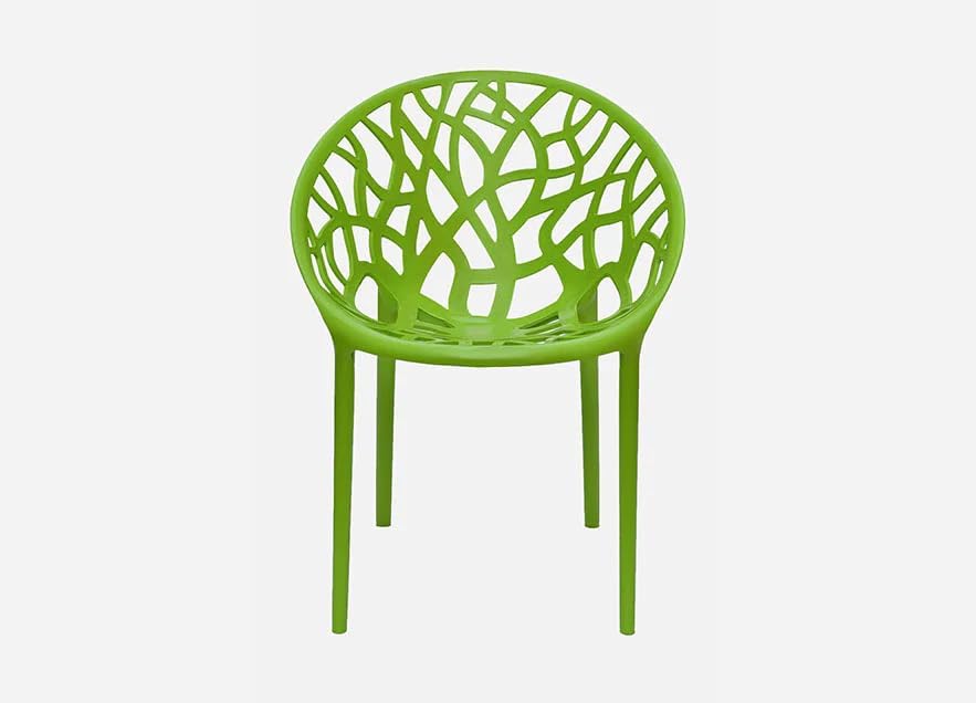 Image of activa Crystal Plastic Arm Chair | Stackable Indoor Outdoor Chair for Home, Balcony, Patio & Garden | Comfortable Designer Armrest Chair | Durable Plastic Seating Furniture (Green, Set of 2)