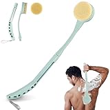 JJDPARTS Shower Brush, 20.5' Long Handle Back Scrubber, Green, Gentle Exfoliation, Deep Cleansing