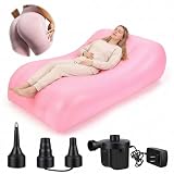Junkin BBL Bed After Surgery for Sleeping Mattress with Hole Brazilian Butt Lift Recovery Pillow Pink Inflatable Chair for Butt Post Surgery Air Mattress Sofa Couch for Sitting Sleeping Relaxation