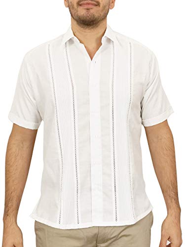 Camisa Guayabera Blanca Manga Corta para Hombre : Amazon.com.mx: Productos  Handmade