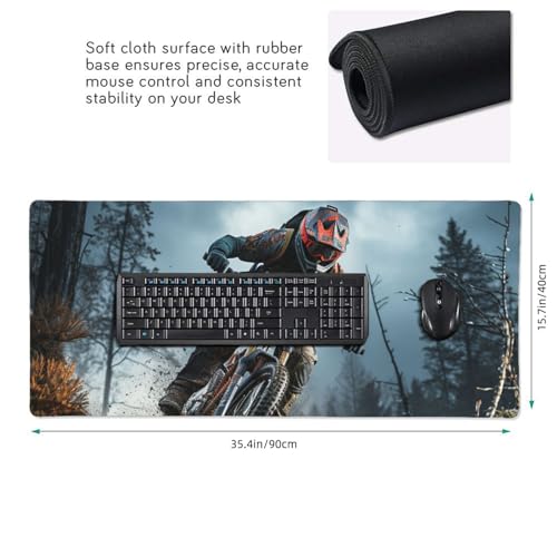Tapis de souris de jeu grand format avec bords cousus VTT - 2