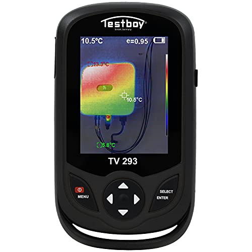 Testboy TV 293 cámara termográfica IR, cámara digital con superposición de imágenes (pantalla a color integrada, memoria flash con interfaz micro USB, emisividad ajustable), negro Cover