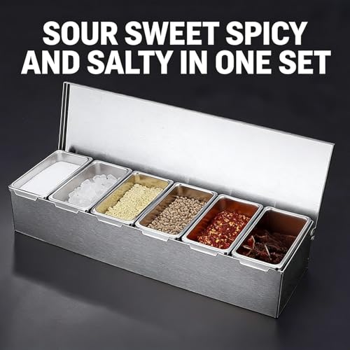 Boîte de rangement po five-spice durable en acier inoxydable pour comptoir - 6
