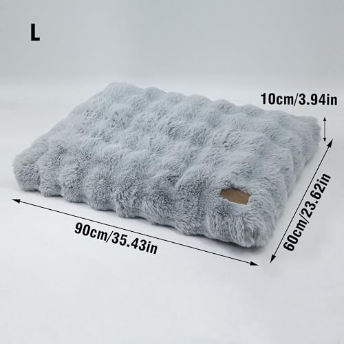BingoPaw Cuccia per cani Taglia Grande: Lettino cani Sfoderabile Lavabile Materassino cane Impermeabile, Cuscino Soffice Morbido Peloso Antiscivolo per animali domestici 90x60x10 cm, Grigio