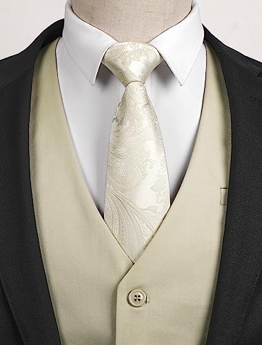 Image of Enlision Men's Suit Vest Business Formal Dress Waistcoat Solid Color Vest for Suit or Tuxedo