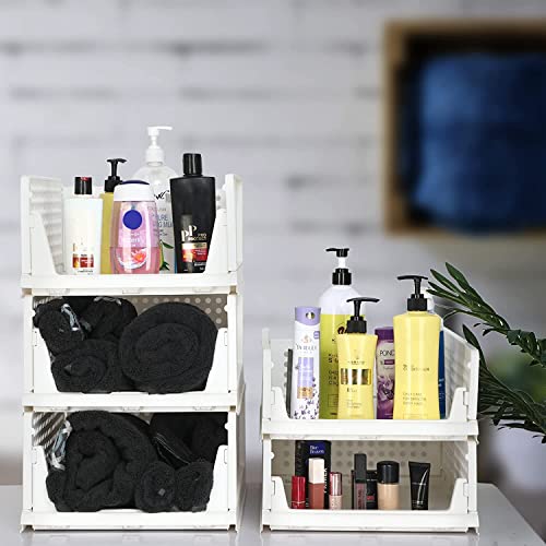 Image of AEXONIZ Wardrobe Organizer Foldable and Stackable Multipurpose Plastic Organizers for Clothes Shirts Tops and Shelf Space Usage for Home Organization and Storage (Multicolour, PACK OF 5)