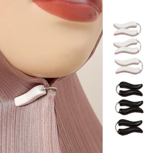 6 Pcs Practical Scarf Fastener Hijab Pins Accessory Convenient Scarves Fixing Clasp Plastic Scarf Clip for Muslims Women2
