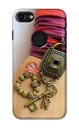 Image of Girl Hand with Keychain Hard Back Case Cover for Apple iPhone 7 Logo (4.7 inch) / iPhone 8 Logo (4.7 inch), A1778, A1660 Back Cover -(J5) VNS2228