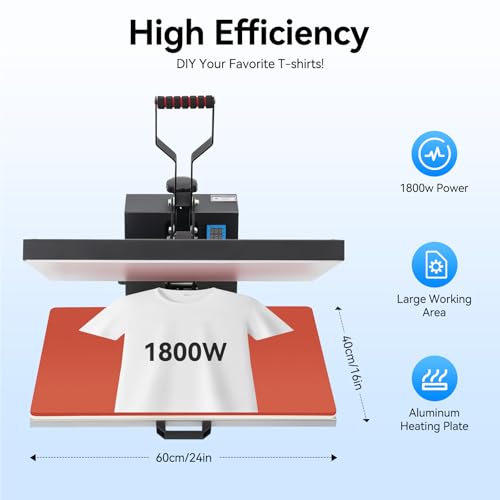 Smart Heat Press Machine 1800W 16x24 Inch miniatura 3