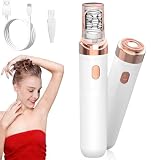 Epilatore Viso Donna Elettrico Ricaricabile 2 In 1 Con Luce Led. Rimozione Precisa E Indolore Per Viso, Mento E Labbro Superiore, Delicato Sulla Pelle Sensibile. (Bianco)
