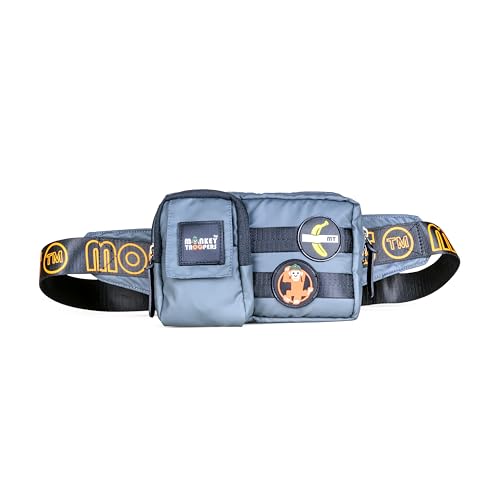 Image of Monkey Troopers Webby Waist Bag, Crossbody, Chest Bag for Men Women Girls Boys, Lightweight, Durable, Travel, Hikking, Casual, Dailyuse, Water Resistant (Grey)