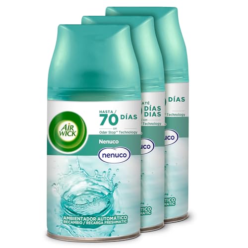 Air Wick Freshmatic - Recambio de Ambientador Spray Automático, Aroma a Nenuco - 3 x 250ml