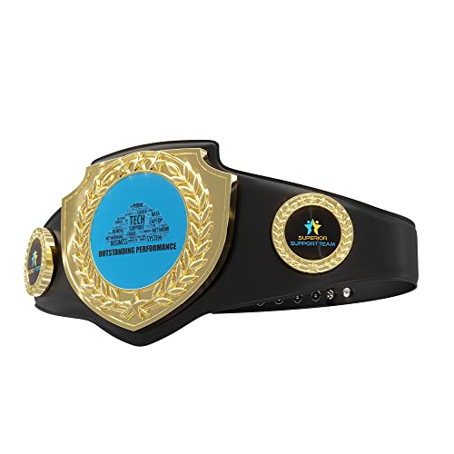 ZipToMeNow Custom Bright Shield Championship Belt in Black