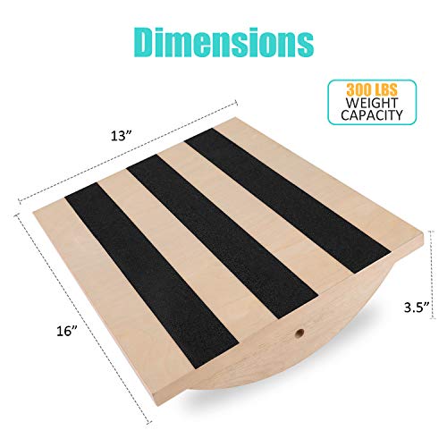 Professional Wooden Balance Board Calf Stretcher - Foot Rocker Board for Injury Rehabilitation Exercise and Core Strength Training - Ideal Physical Therapy Equipment (300 Lbs Capactiy) - Home Fitness Guru Professional Wooden Balance Board Calf Stretcher - Foot Rocker Board for Injury Rehabilitation Exercise and Core Strength Training - Ideal Physical Therapy Equipment (300 Lbs Capactiy) - Image 8