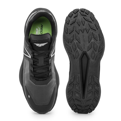 Image of Red Tape Men's Sneakers Black Grey Mesh TPU Round Toe Lace-Up