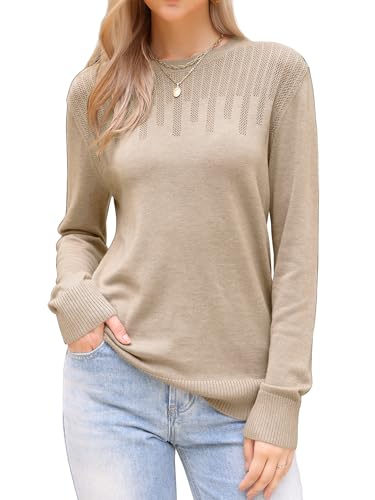 Allegra K Casual Lightweight Sweater for Women's Crewneck Fall Winter Loose Pullover Sweaters Trendy