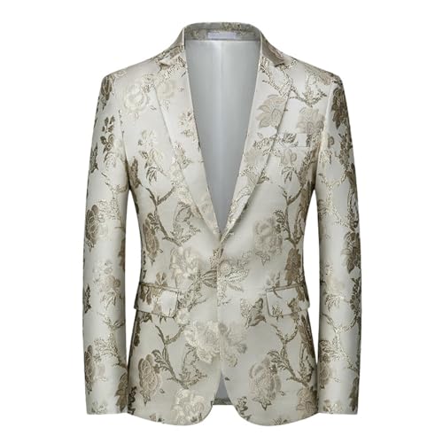 Men's Casual Slim Fit Jacquard Stage Performance Banquet Blazer