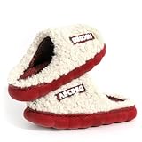 House Slippers for Women,Fuzzy Memory Foam Slippers Letter Plush Lightweight Home Slippers Fluffy Furry House Shoes Indoor Outdoor Slide Slipper