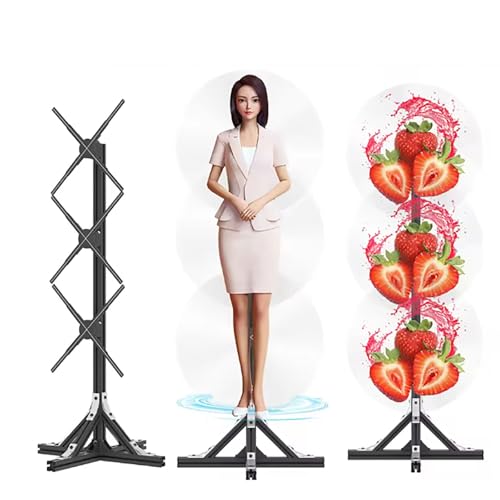 3-Teiliger 3d-Hologramm-Ventilator, 3d-Hologramm-Projektor-Werbedisplay, 3d-Led-Hologramm-Ventilatordisplay Mit 576 Led-Lichtperlen, Animationsvideoprojektor Mit Anpassbaren...