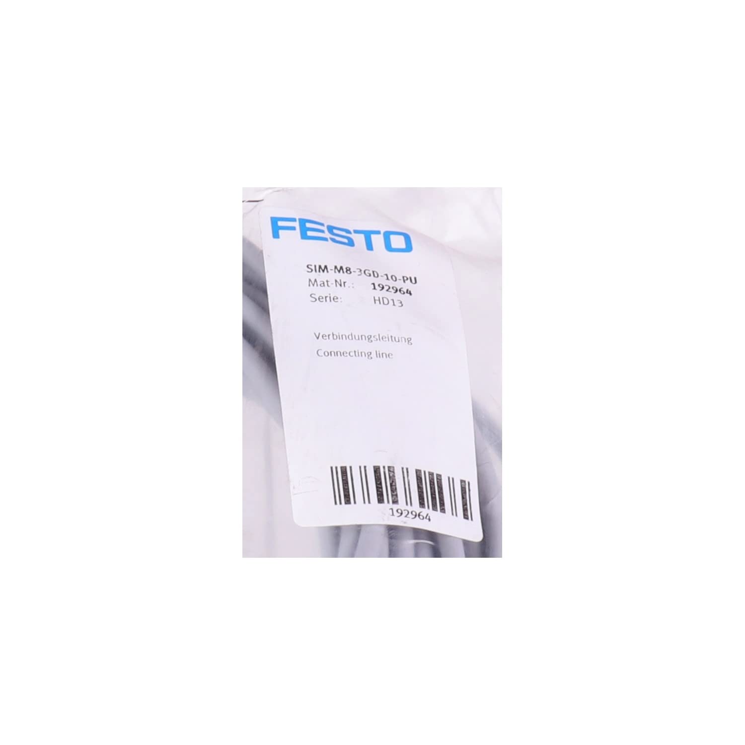 Festo 192964 Connection Cable Model SIM-M8-3GD-10-PU : Amazon.de
