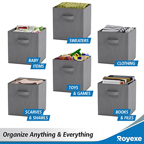 Cube Storage Baskets For Organizing - 11 Inch - Set Of 8 Heavy-Duty Storage Cubes For Storage And Organization. Makes The Perfect Bins For Cubby Storage Boxes Or Cube Storage Organizer (Grey) #TOP4
