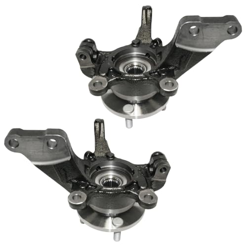 Image of Detroit Axle - Front Steering Knuckles Wheel Bearing Hub for 2013-2019 Nissan Versa Note, Steering Knuckles Wheel Bearing Hub Assembly 2014 2015 2016 2017 2018 Replacement