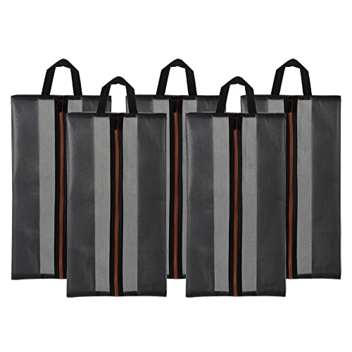 PATIKIL Shoe Bags for Travel XX-Large Durable Waterproof Shoe Bags for Women Men 5 Pack Portable Storage Organizer with Zipper for Outdoor Black (Nylon)