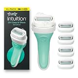 Wilkinson Sword Intuition 2in1 Soap & Shave rasoi da donna pelli sensibili, confezione XL, manico rasoio da donna e 5 ricariche