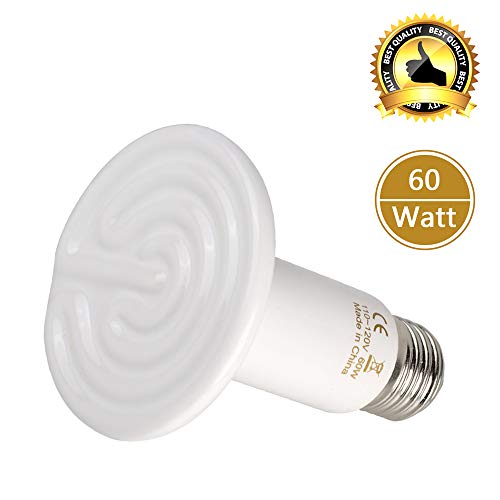 BOEESPAT Ceramic Heat Emitter 60W Reptile Ceramic Heat Lamp Brooder Coop Pet Infrared
