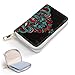 SEBNATAL Fashion Credit Card Holder Wallet for Daily Use, Compact Grunge Mexican Sugar Skulls Day of The Dead Dragon Totem Leather Case Purse with Metal Zipper