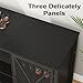 LVB Long Coffee Bar Cabinet with Fridge Space, Modern Wood Metal Large Wine Liquor Cabinet with Rack, Big Wide Sideboard Buffet Cabinet with Drawer Storage for Kitchen Dining Room, Black Oak, 70 Inch