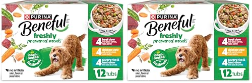 Beneful Purina Gravy Wet Dog Food Variety Pack, Prepared Meals Stew - (12) 10 oz. Tubs (Pack of 2)
