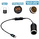 USB C Stecker auf 12V Auto Zigarettenanzünder Buchse Adapter Kabel Konverter mit Voltmeter Anzeige, Einstellbare Spannung 5V/9V/12V, Geeignet für Auto Ladegerät, GPS, Dash Cam
