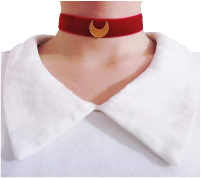 Ziper Red Moon Usagi Choker Halloween Cosplay Chocker Necklace Jewelry - Image 2