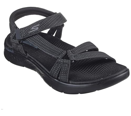 Skechers Women's GO Walk Flex Sandal-Sublime Sport, Black/Black, 7