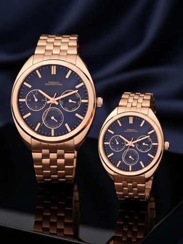 Image of French Connection Analog Blue Dial Couple's Watch| Pair Watch|-FCN0113RGM