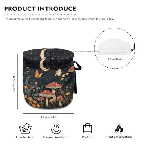 Image of Mushroom Moon Tea Cosy, Scratches-Proof Insulated Kitchen Teapot Dust Cover with Drawstring, Tea Pot Cozy Breakfast Warmer for Home Kitchen Table Decoration