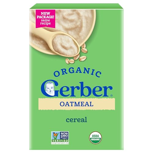 GERBER ORGANIC FOR BABY GRAIN AND GROW 1st Food Oatmeal Cereal 5x8oz