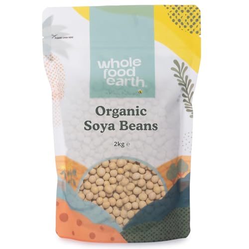Wholefood Earth Soja Orgánica 2kg | Sin OGM | Vegana | Rica en fibra | Rica en proteína | Certificada orgánica