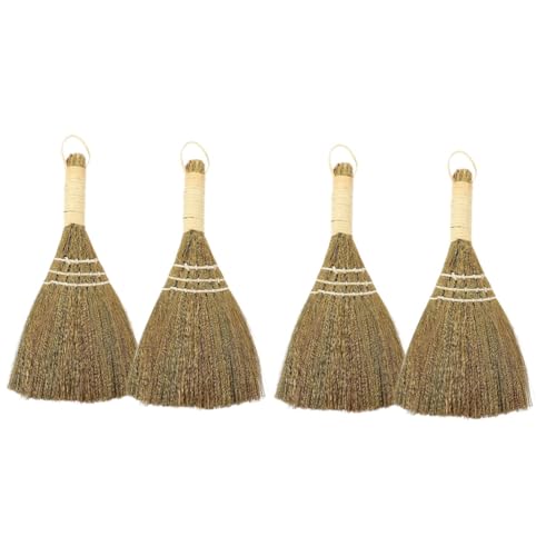 NULYLU 2sets Playpen Small Handle Broom Manual Broom Straw Dust Desktop Cleaning 2pcs*2