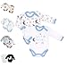 Produktbild Baby Sweets 2er Baby-Set Langarm-Bodys für Jungen aus Baumwolle als Baby-Erstausstattung/Doppelpack Baby-Body im Mond-Sterne-Motiv in Hellblau für Neugeborene & Kleinkinder in Größe: 9 Monate (74)