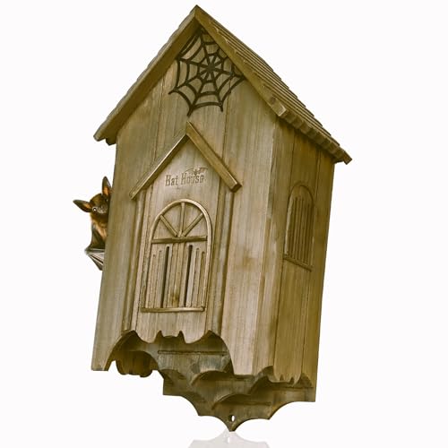 Wooden Castle Bat House with Gatehouse Tower and Curtain Wall