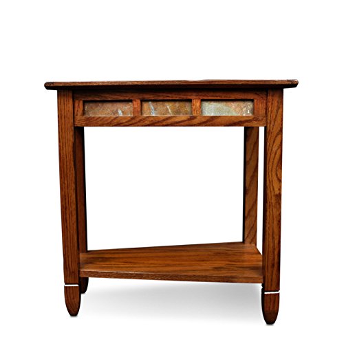 Leick-Home-10056-Rustic-Slate-Recliner-Wedge-Table-with-Shelf-Rustic-Oak Leick Home 10056 Rustic Slate Recliner Wedge Table with Shelf Rustic Oak